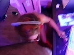 White girl sucks cock before intense doggy style pounding