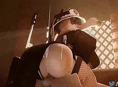 Roblox Egirl's Naughty Self Anal Tease with Cock Suck