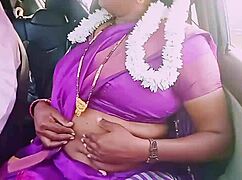 Indian Saree Housewife Dirty Talks Car Driver in Hot Ride