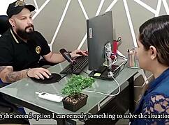 chubby latina milf gives boss dirty oral then swallows his load to keep her job